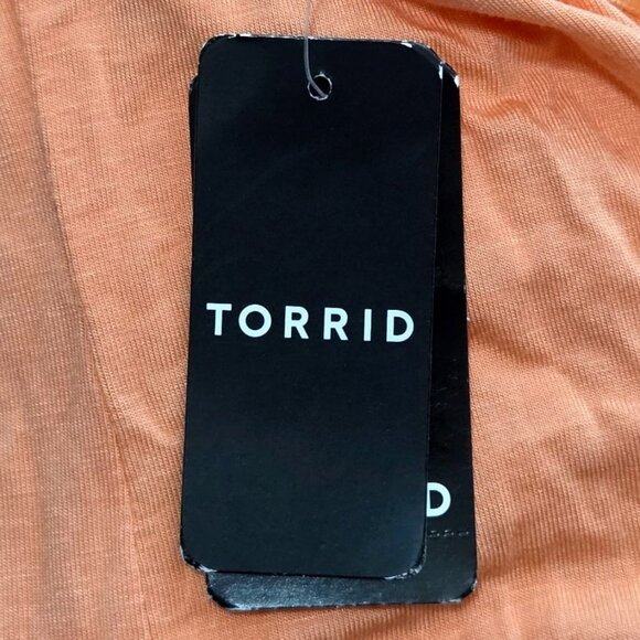 Torrid Adjustable Strap Peach Maxi Dress Rayon Blend Womens Size 1X 14-16 NWT - Picture 6 of 8